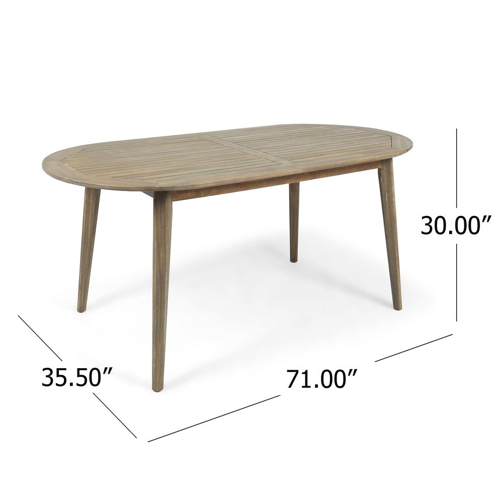 Ensemble de salle à manger d'extérieur Stamford 7 pièces en bois d'acacia avec table ovale par Christopher Knight Home