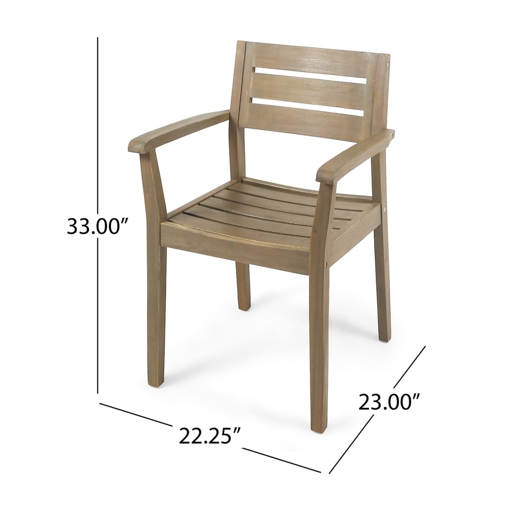 Ensemble de salle à manger d'extérieur Stamford 7 pièces en bois d'acacia avec table ovale par Christopher Knight Home