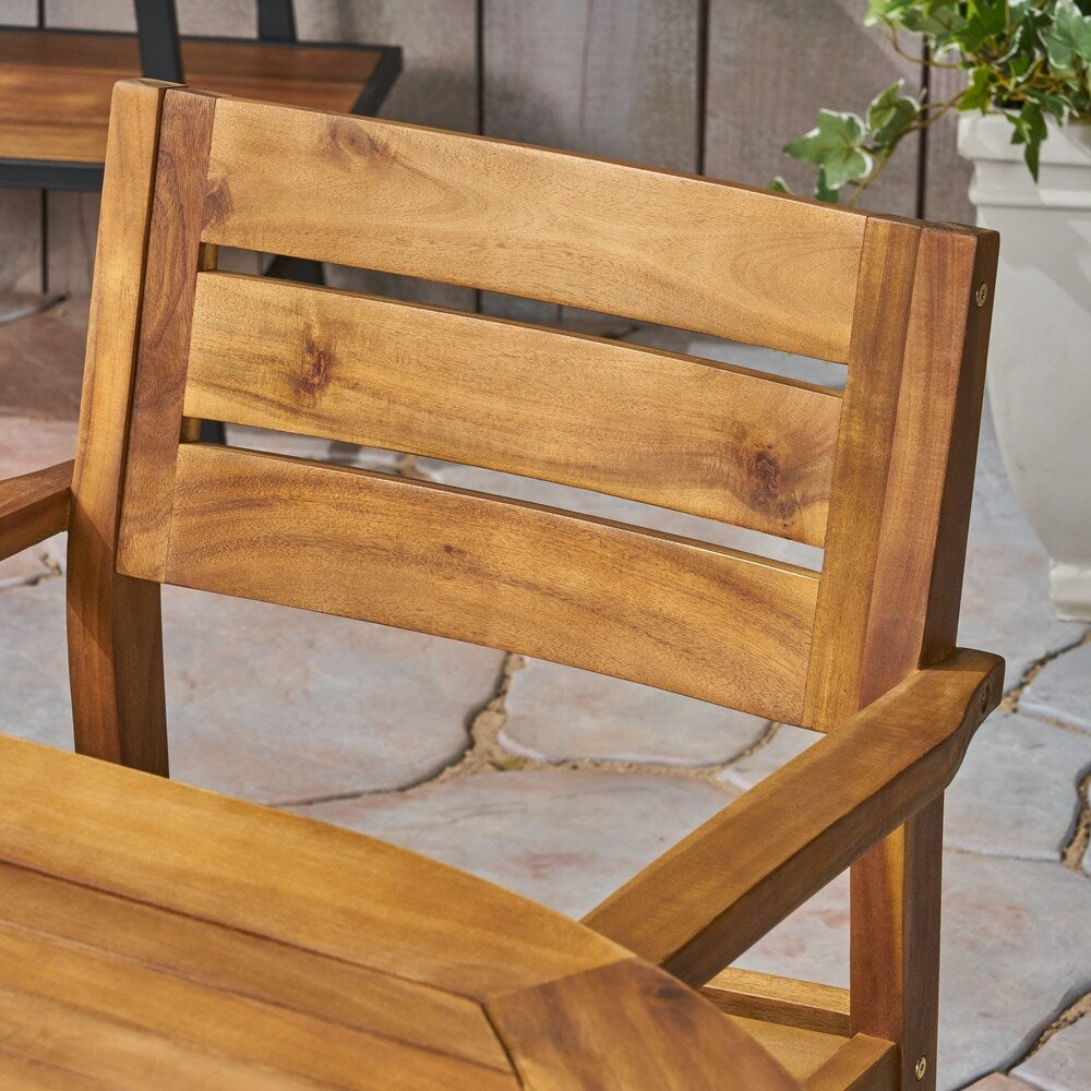 Ensemble de salle à manger d'extérieur Stamford 7 pièces en bois d'acacia avec table ovale par Christopher Knight Home