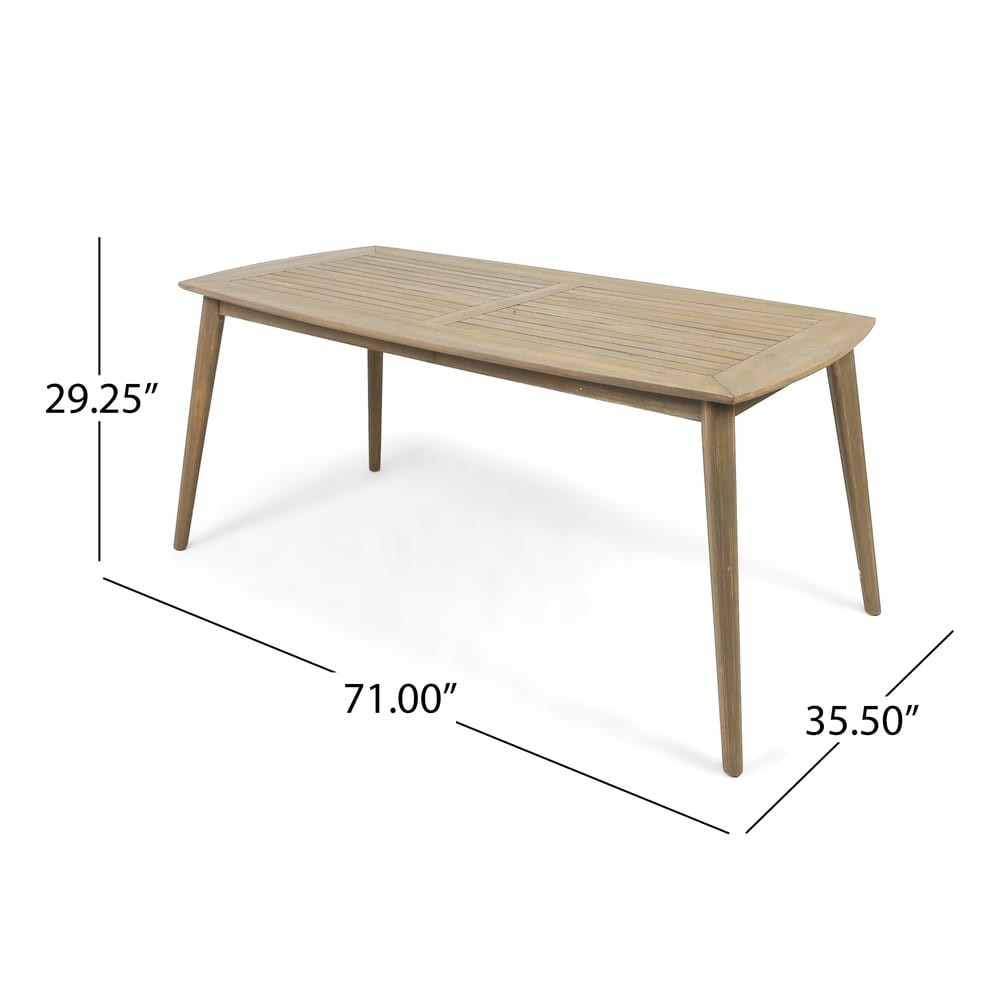 Ensemble de salle à manger rectangulaire d'extérieur Stamford 7 pièces en bois d'acacia par Christopher Knight Home