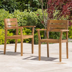 Ensemble de salle à manger rectangulaire d'extérieur Stamford 7 pièces en bois d'acacia par Christopher Knight Home