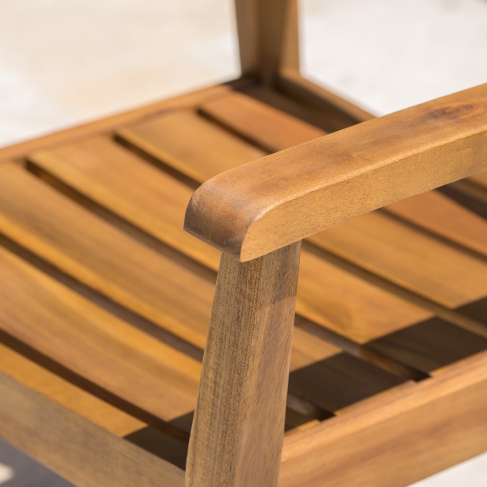 Ensemble de salle à manger rectangulaire d'extérieur Stamford 7 pièces en bois d'acacia par Christopher Knight Home