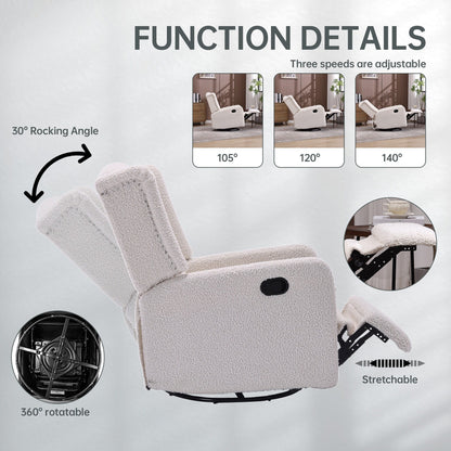 Fauteuil inclinable pivotant sans accoudoirs en tissu de taille standard avec rotation à 360°, fonction d'inclinaison et base coulissante
