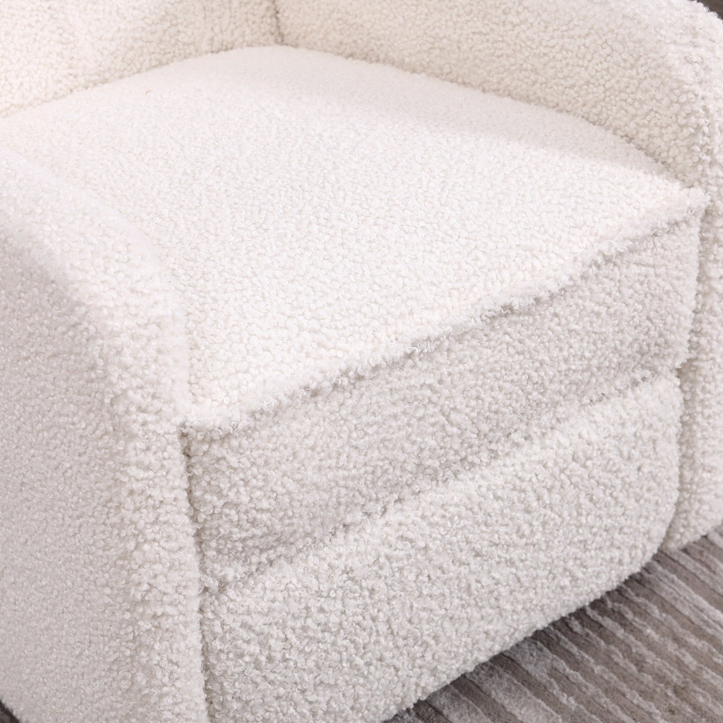 Fauteuil inclinable pivotant sans accoudoirs en tissu de taille standard avec rotation à 360°, fonction d'inclinaison et base coulissante