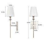 Starsky 1 - Ensemble d'appliques murales industrielles légères avec abat-jour conique en tissu (lot de 2)