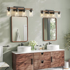 Applique murale de salle de bain Starsky 2, 3 ou 4 lampes en verre à intensité variable avec abat-jour cylindrique transparent