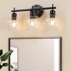 Applique de salle de bain moderne Starsky à 4 lumières et intensité variable avec abat-jour en verre globe