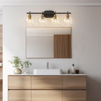 Applique de salle de bain moderne Starsky à 4 lumières et intensité variable avec abat-jour en verre globe