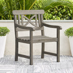 Ensemble de salle à manger de patio 5 pièces en bois gris délavé de style ferme Stefanos