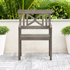 Ensemble de salle à manger de patio 5 pièces en bois gris délavé de style ferme Stefanos