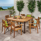 Ensemble de salle à manger d'extérieur Stockton 8 places en bois d'acacia par Christopher Knight Home