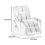 Fauteuil inclinable électrique Stoy, massant, 91 cm, similicuir marron