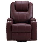 Fauteuil inclinable électrique Stoy Power Lift, massage, 91 cm, similicuir rouge vin