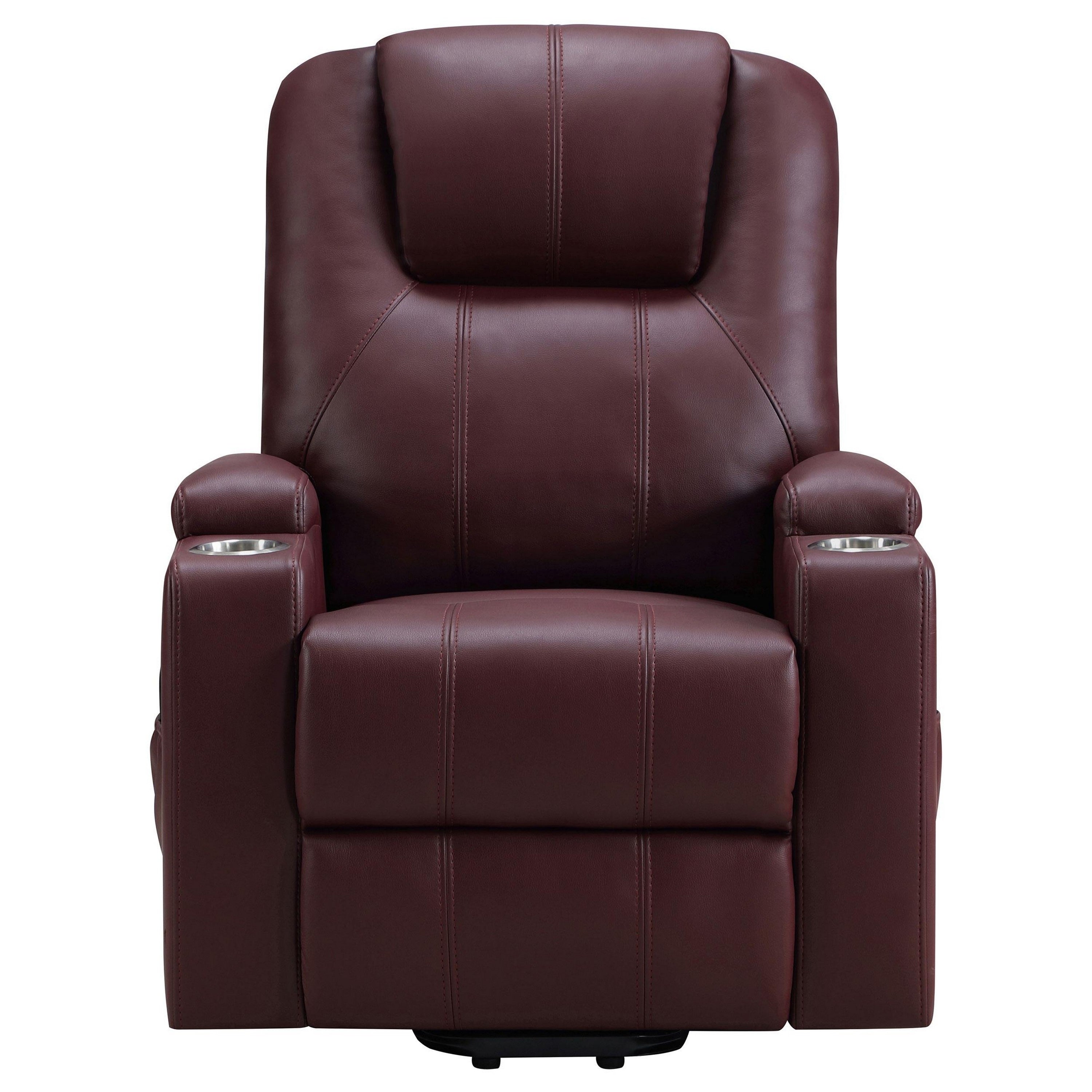 Fauteuil inclinable électrique Stoy Power Lift, massage, 91 cm, similicuir rouge vin