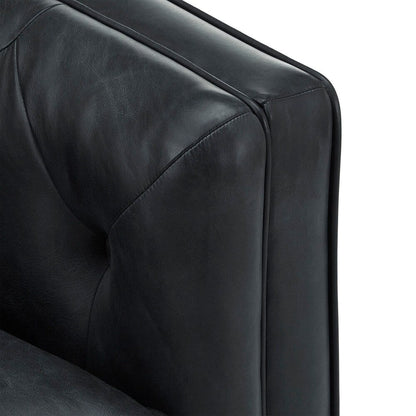 Canapé Tullio en cuir noir capitonné par iNSPIRE Q Modern