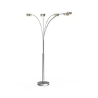 Lampadaire arqué 5 lumières Charlie de Strick &amp; Bolton en acier brossé
