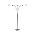 Lampadaire arqué 5 lumières Charlie de Strick &amp; Bolton en acier brossé