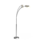 Lampadaire arqué 5 lumières Charlie de Strick &amp; Bolton en acier brossé