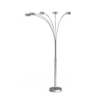 Lampadaire arqué 5 lumières Charlie de Strick &amp; Bolton en acier brossé
