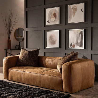 Canapé Divya Outback en cuir beige par iNSPIRE Q Modern
