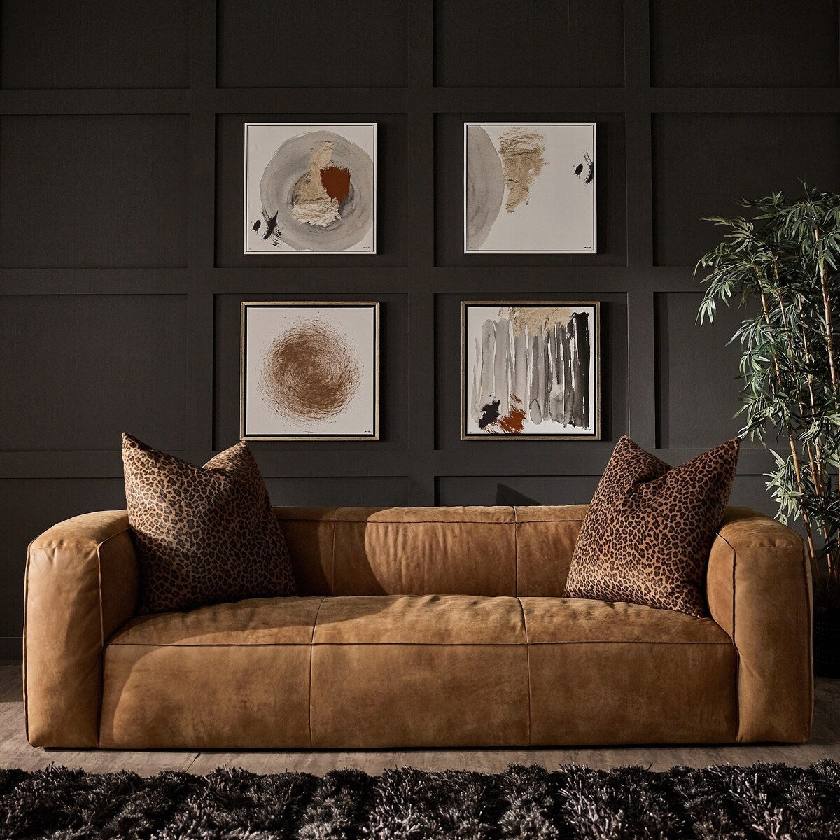 Canapé Divya Outback en cuir beige par iNSPIRE Q Modern