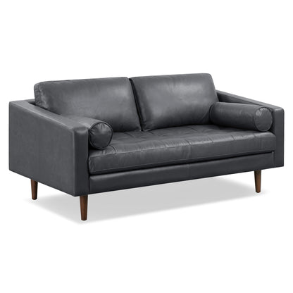 Canapé d'appartement Poly &amp; Bark Napa 72 - Cuir italien véritable pleine fleur