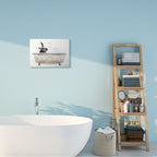 Décoration murale en bois avec motif Labrador heureux dans un bain moussant rustique - Multicolore