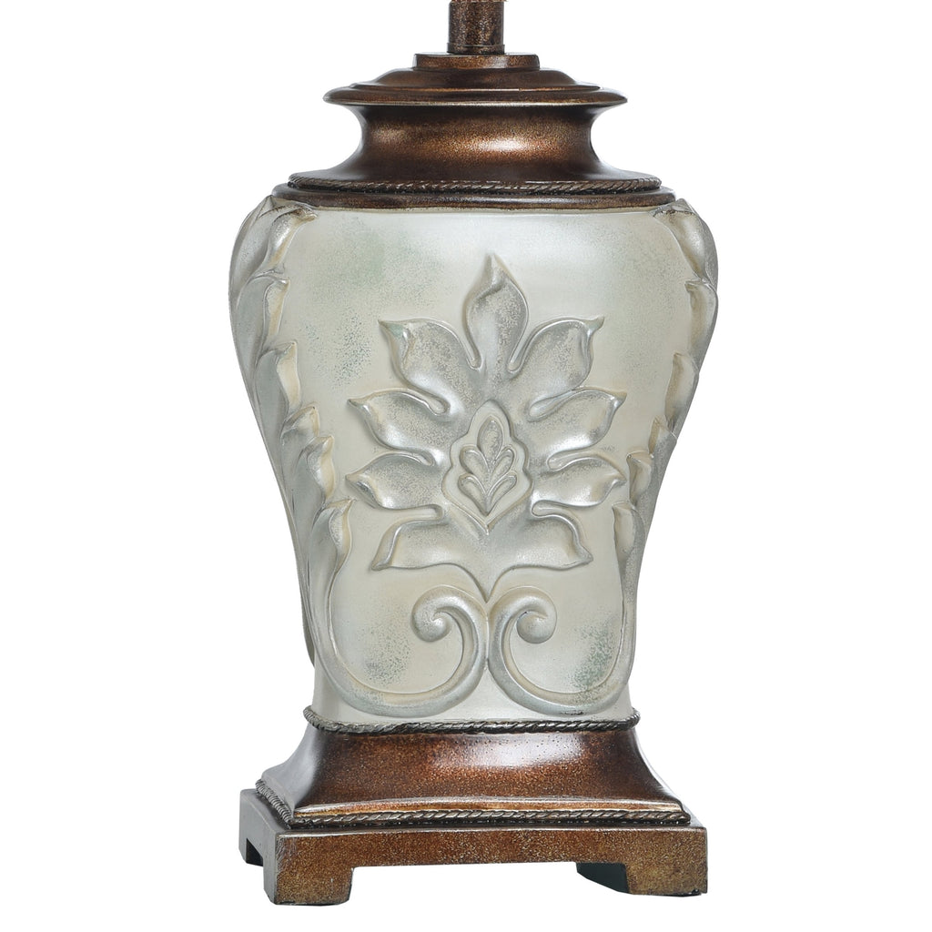 Lampe de table StyleCraft Magonia – Crème, blanc cassé avec finition dorée antique