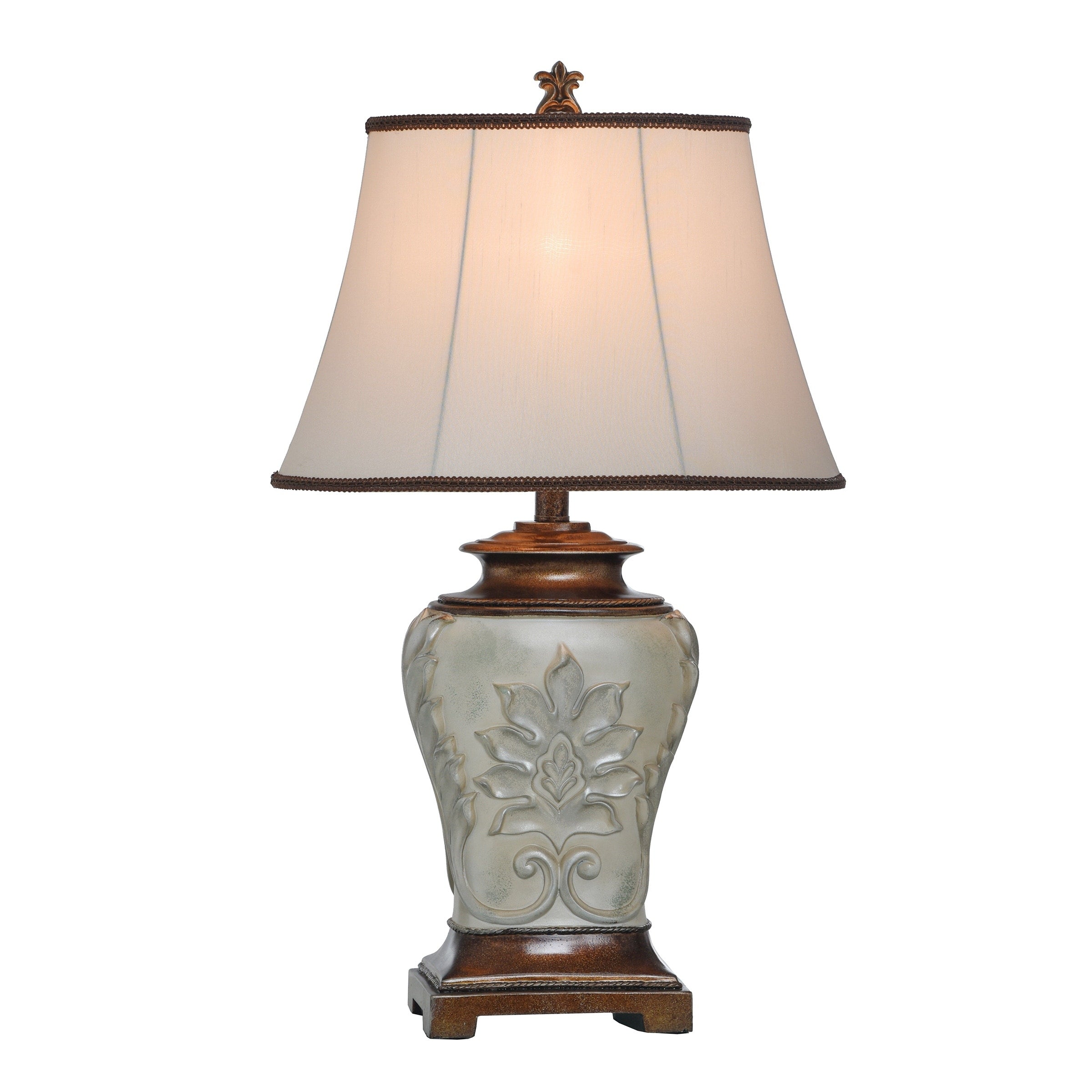 Lampe de table StyleCraft Magonia – Crème, blanc cassé avec finition dorée antique