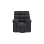 Fauteuil inclinable manuel pivotant Sub, polyester capitonné bleu marine biscuit