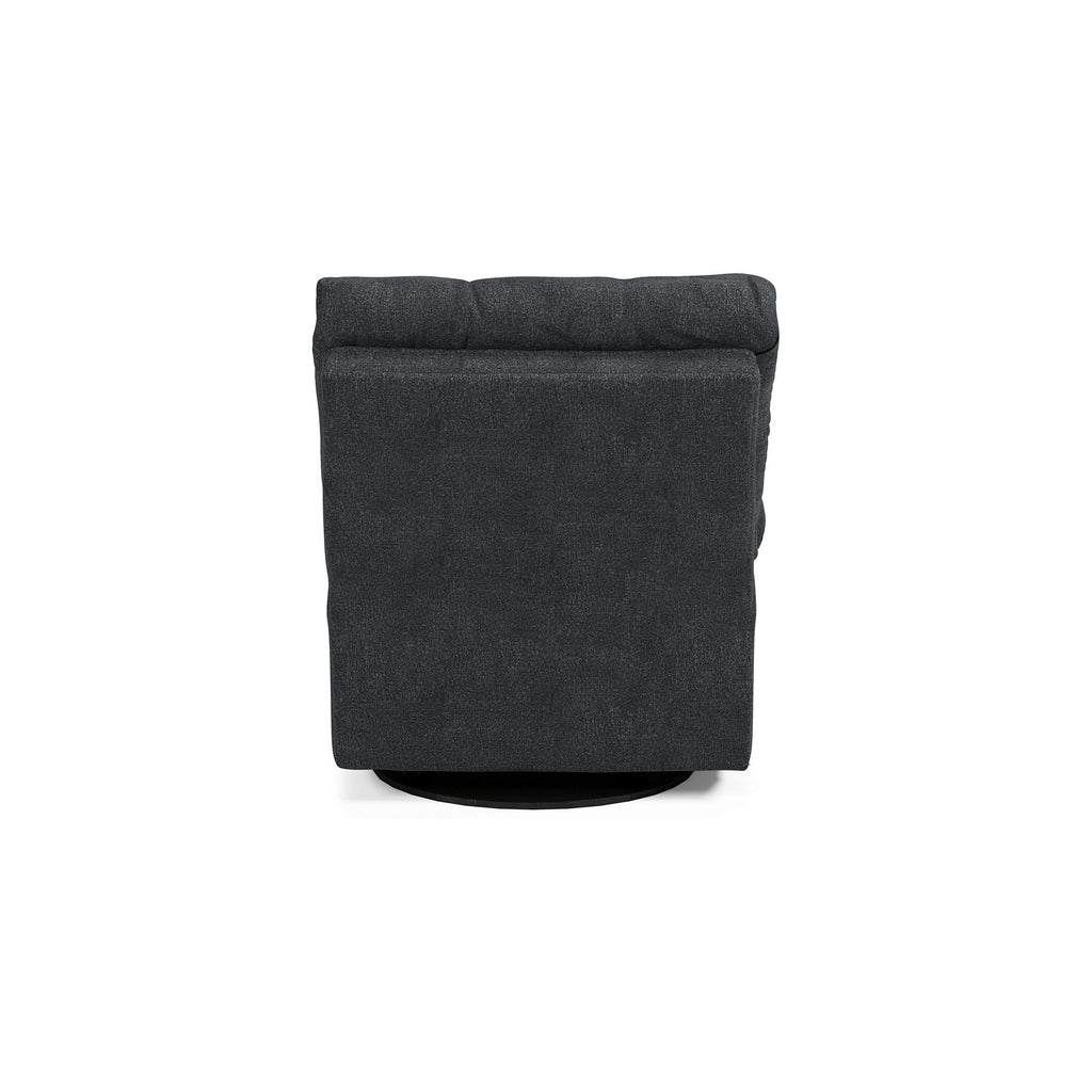 Fauteuil inclinable manuel pivotant Sub, polyester capitonné bleu marine biscuit