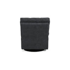 Fauteuil inclinable manuel pivotant Sub, polyester capitonné bleu marine biscuit