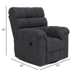 Fauteuil inclinable manuel pivotant Sub, polyester capitonné bleu marine biscuit