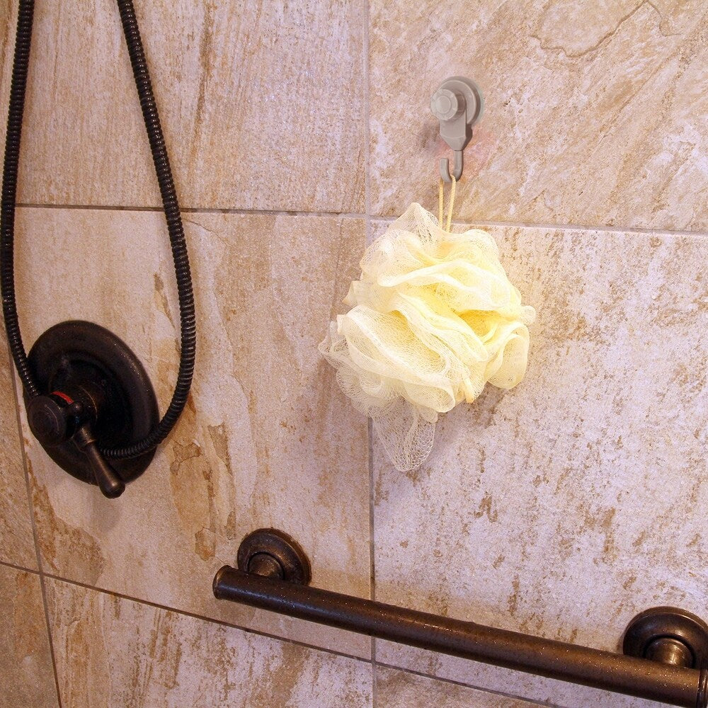 Lot de 2 crochets à ventouse pour rangement mural de douche et de cuisine en luffa
