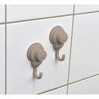Lot de 2 crochets à ventouse pour rangement mural de douche et de cuisine en luffa