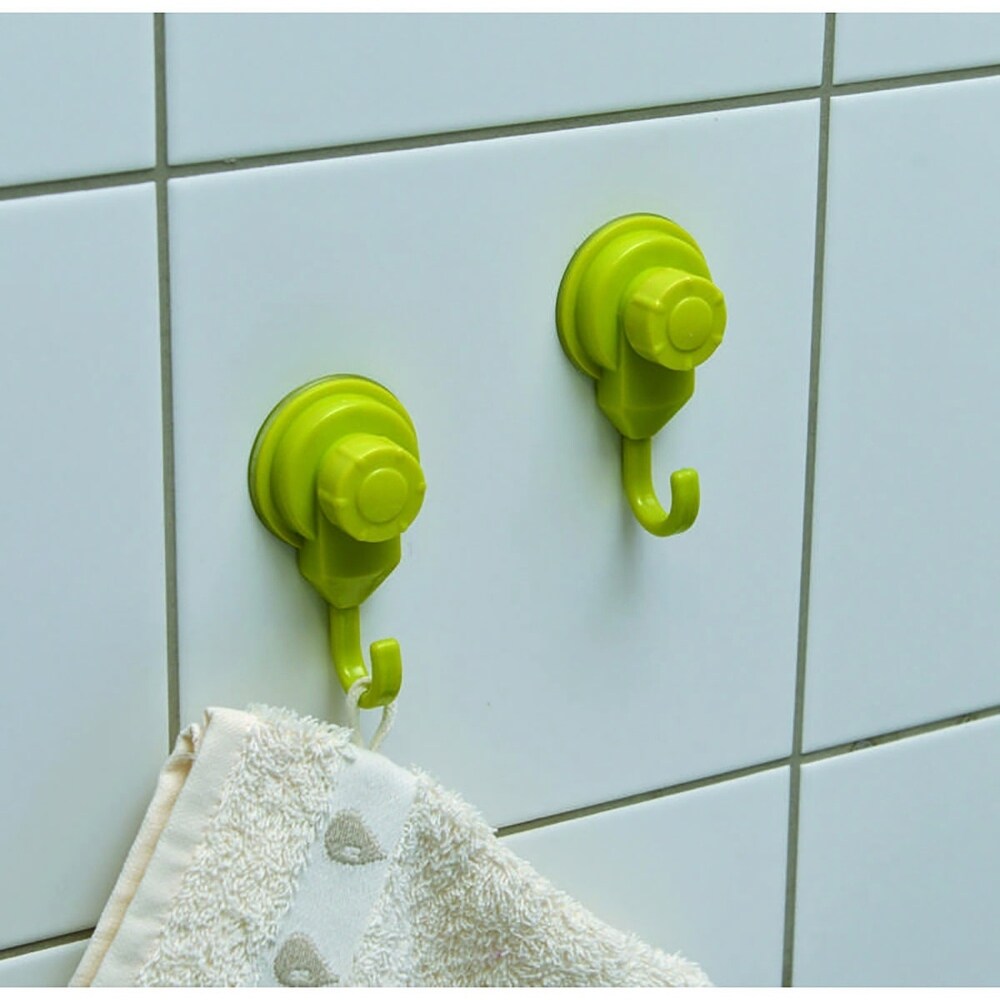 Lot de 2 crochets à ventouse pour rangement mural de douche et de cuisine en luffa