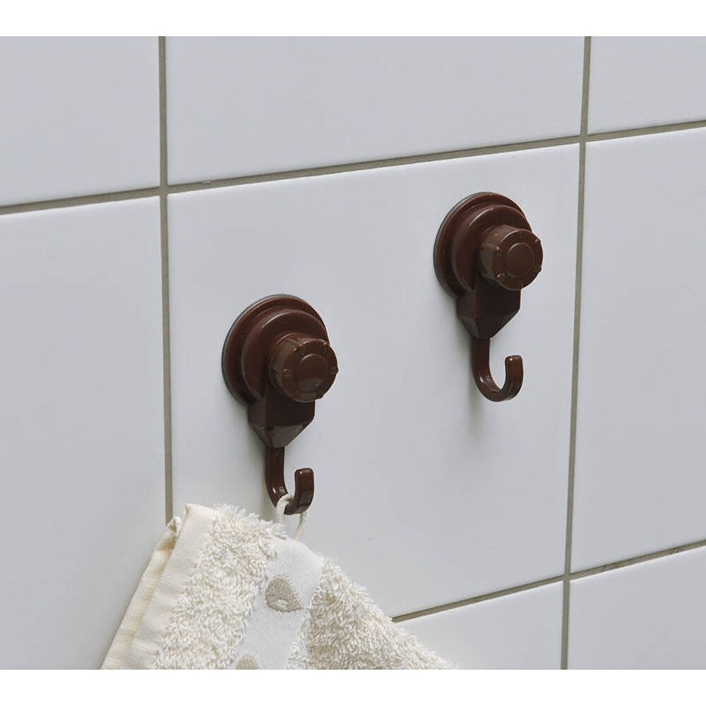 Lot de 2 crochets à ventouse pour rangement mural de douche et de cuisine en luffa
