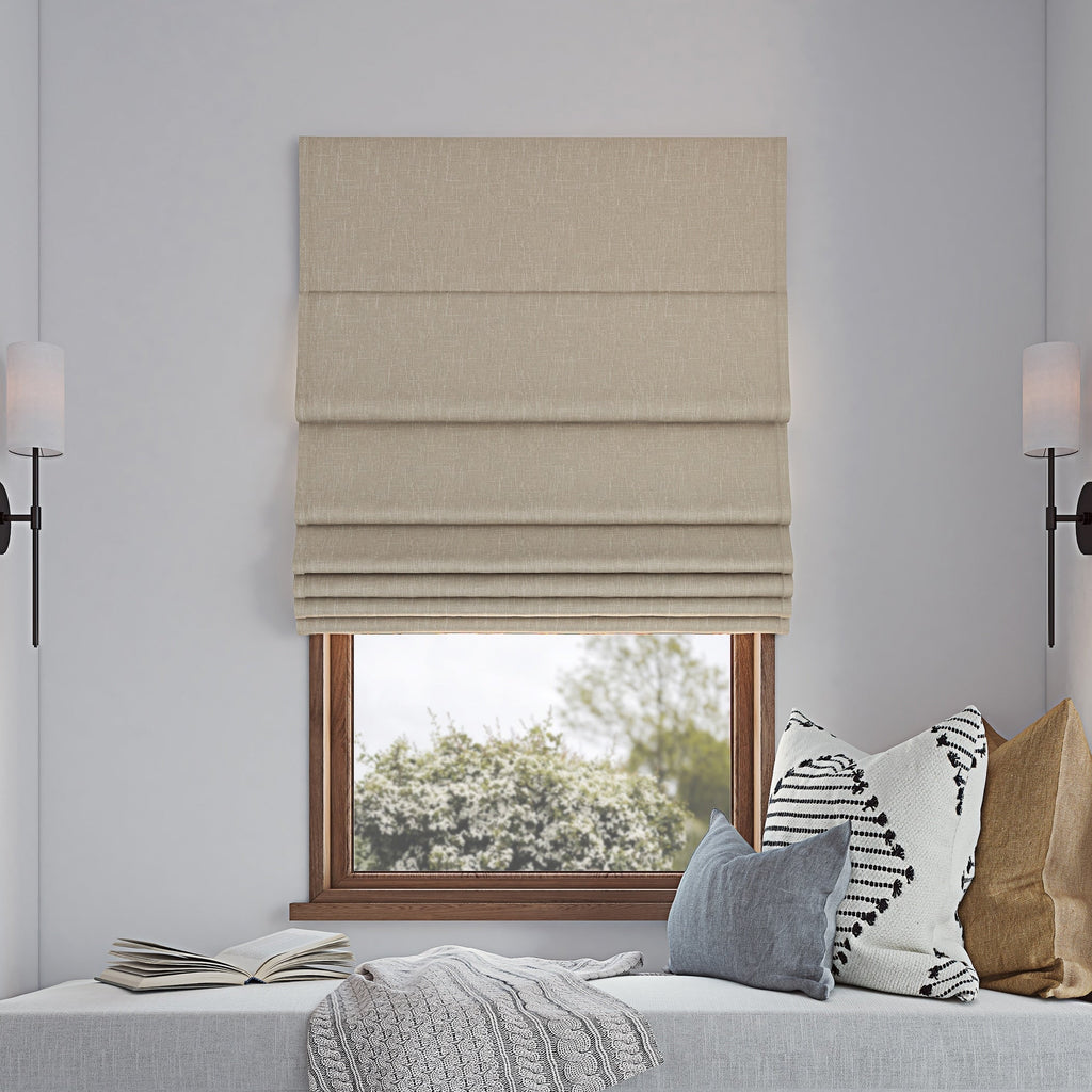 Store romain texturé sans fil Sun Zero Pryer, occultant total