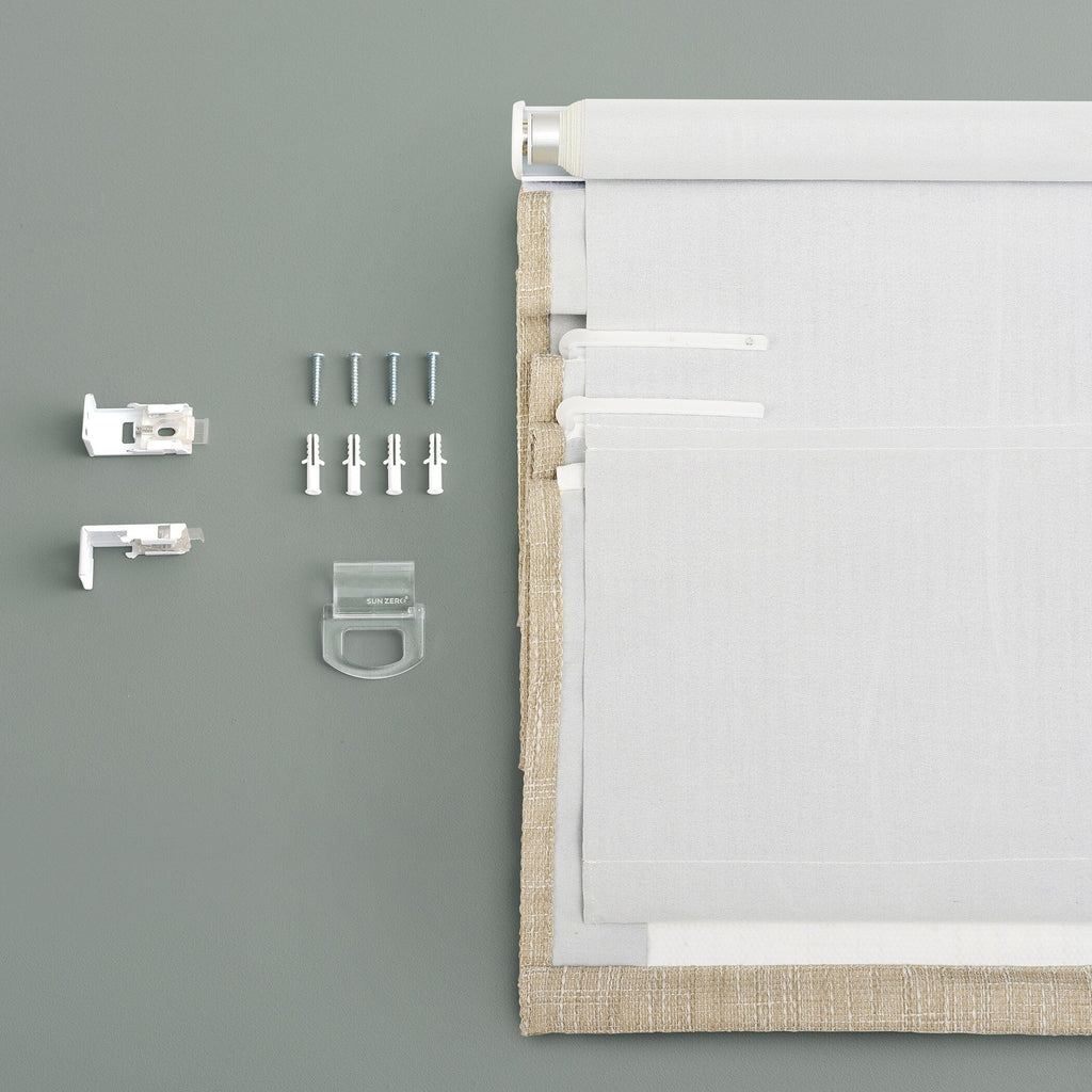 Store romain texturé sans fil Sun Zero Pryer, occultant total