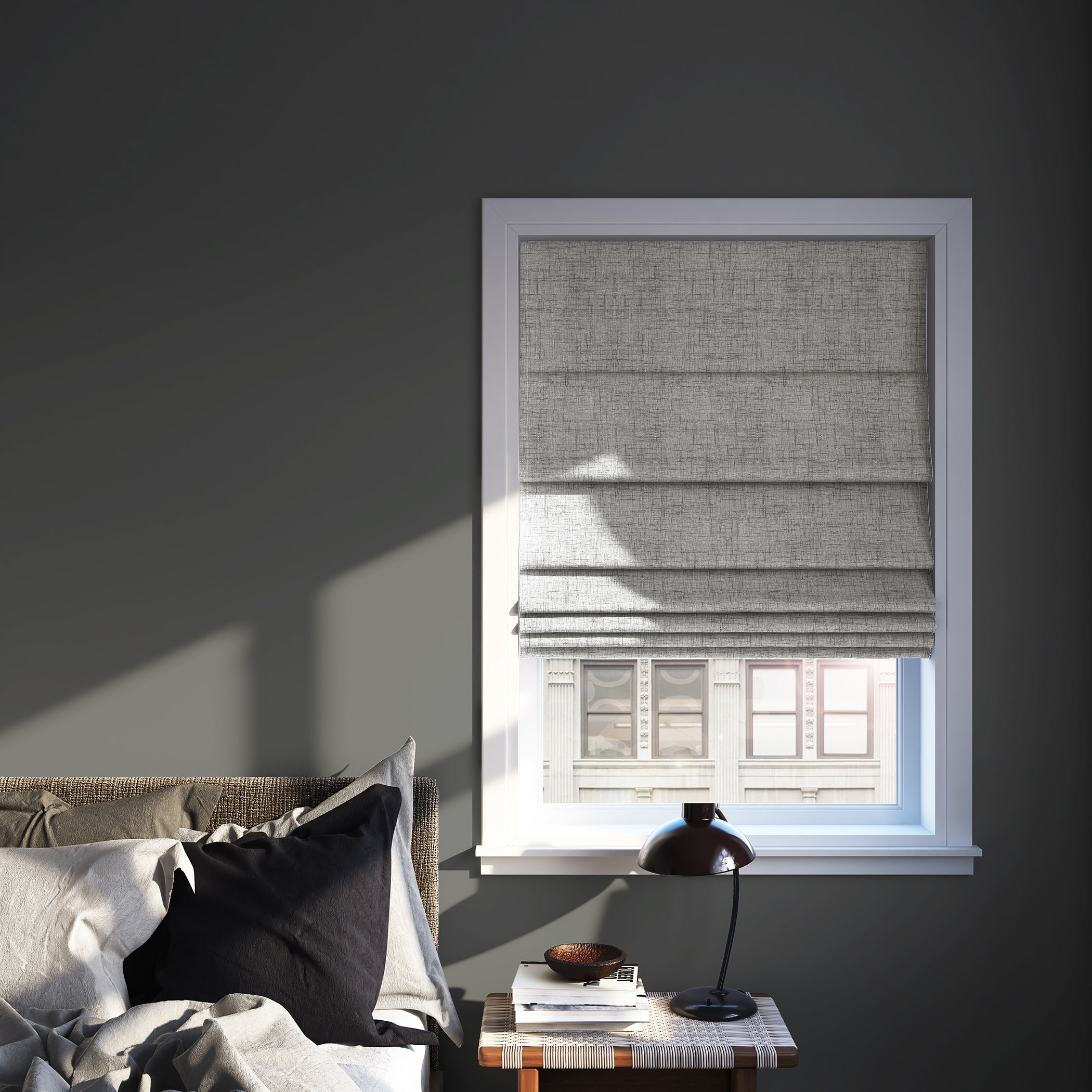 Store romain texturé occultant sans fil Sun Zero Somerton