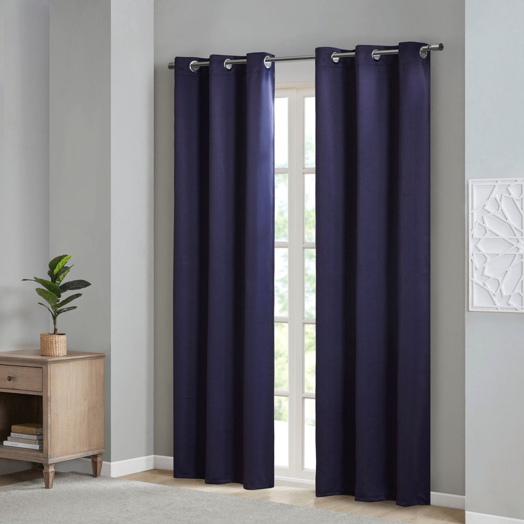 Paire de rideaux occultants à œillets SunSmart Brent, unis et à triple tissage