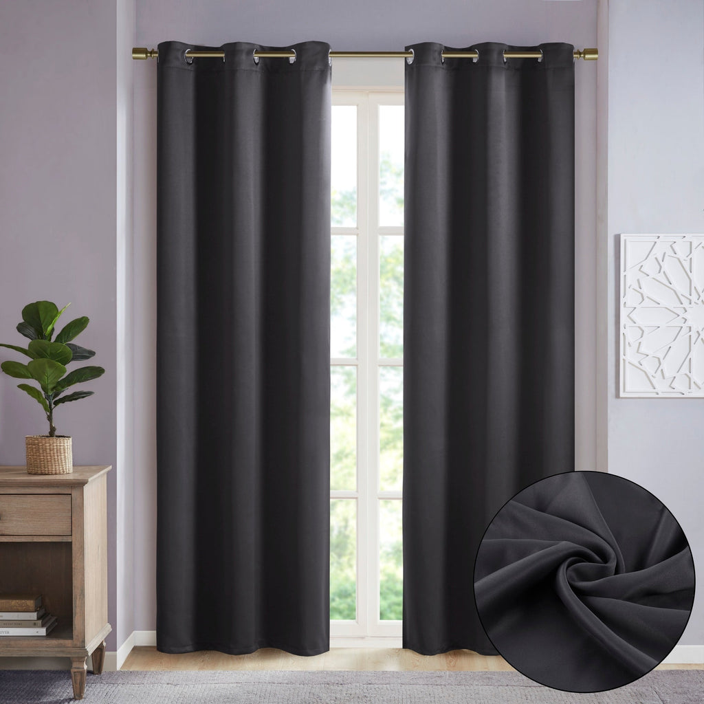 Paire de rideaux occultants à œillets SunSmart Brent, unis et à triple tissage