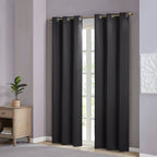 Paire de rideaux occultants à œillets SunSmart Brent, unis et à triple tissage