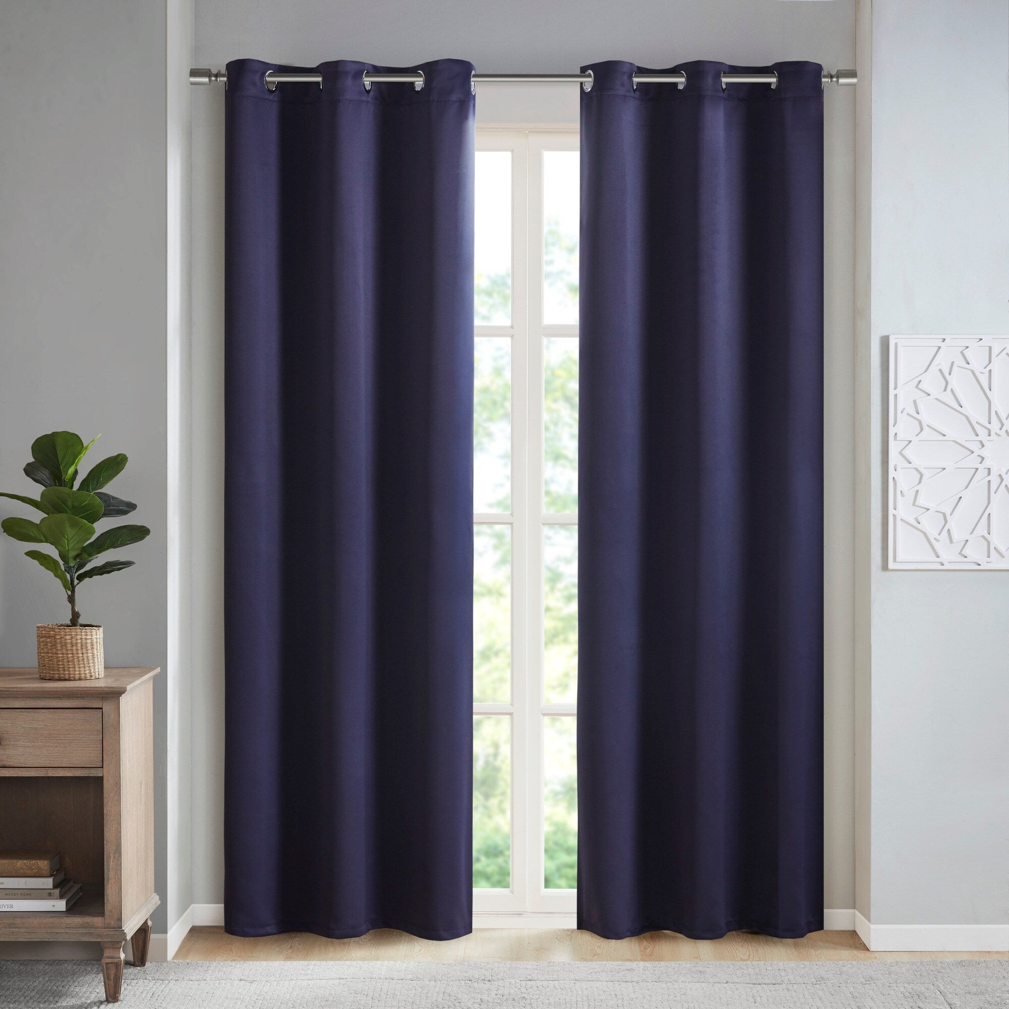 Paire de rideaux occultants à œillets SunSmart Brent, unis et à triple tissage