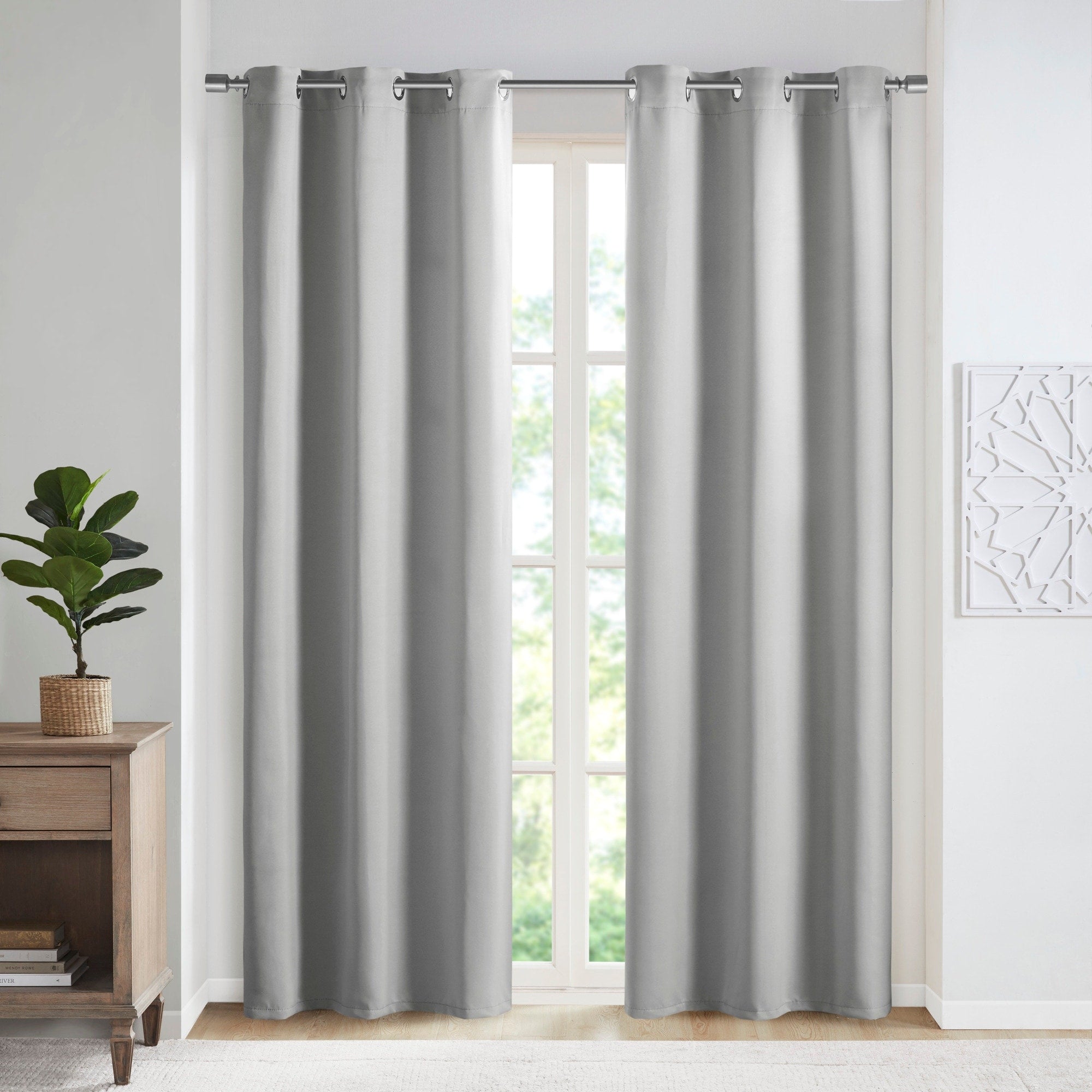Paire de rideaux occultants à œillets SunSmart Brent, unis et à triple tissage