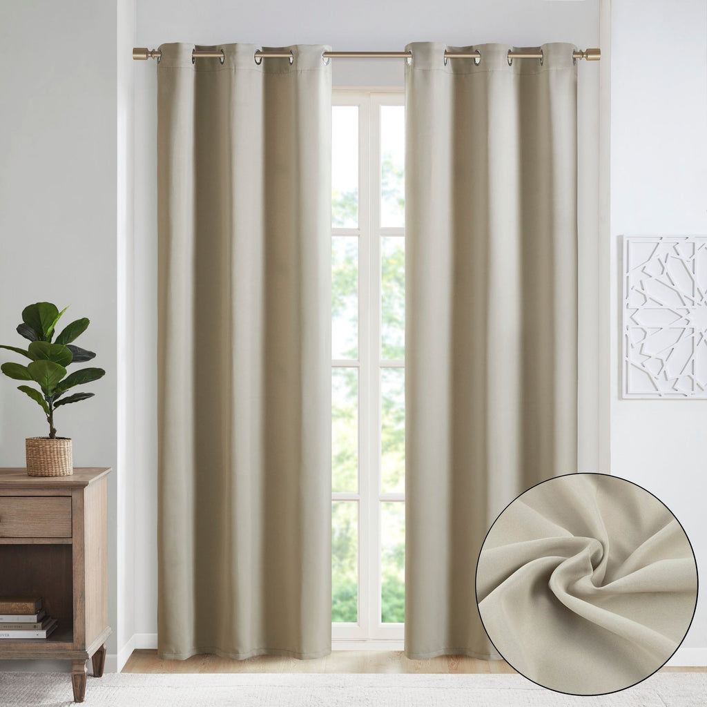 Paire de rideaux occultants à œillets SunSmart Brent, unis et à triple tissage