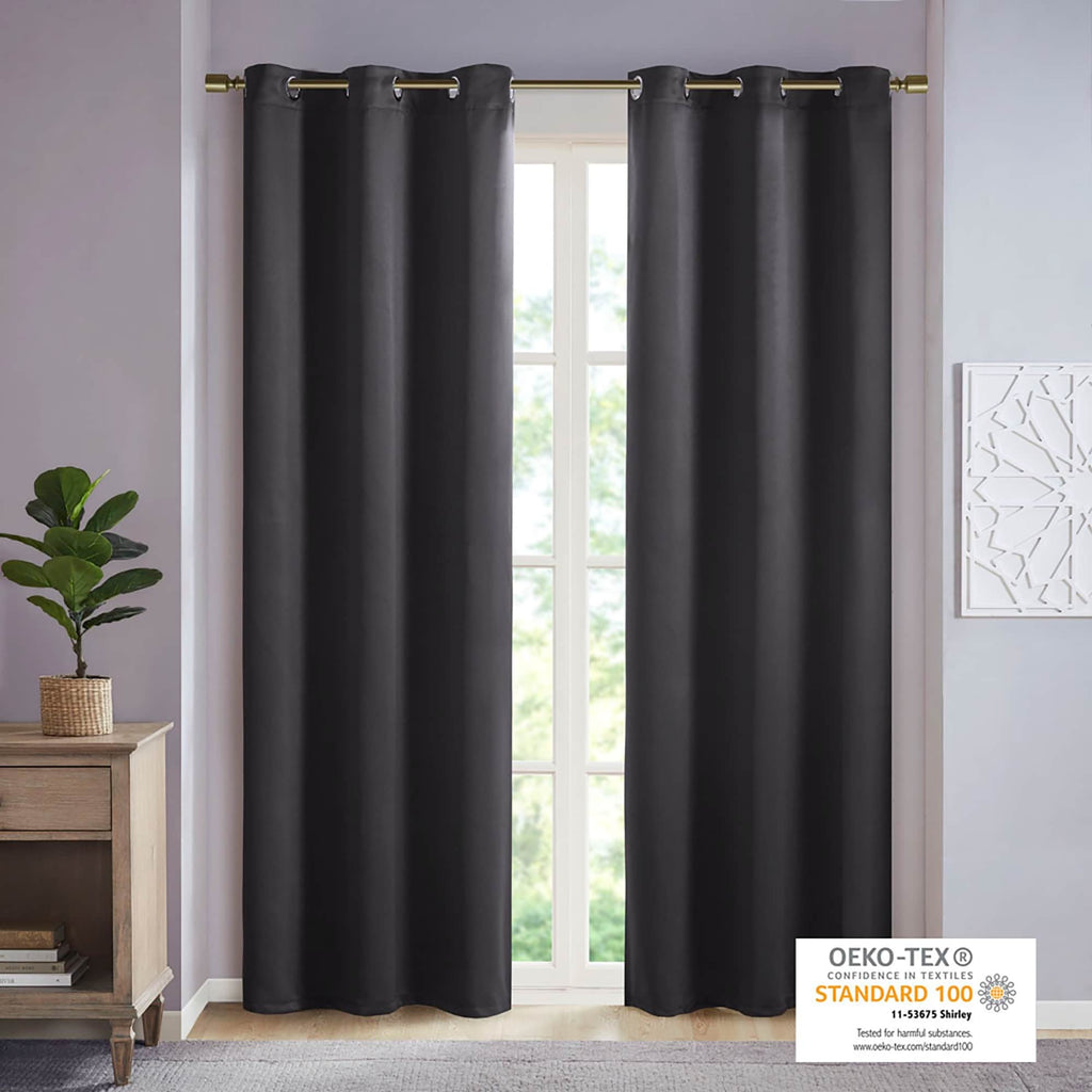 Paire de rideaux occultants à œillets SunSmart Brent, unis et à triple tissage
