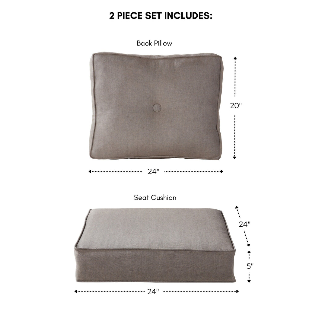 Sunbrella 2-Piece Premium Deep Seat Outdoor Cushion Set