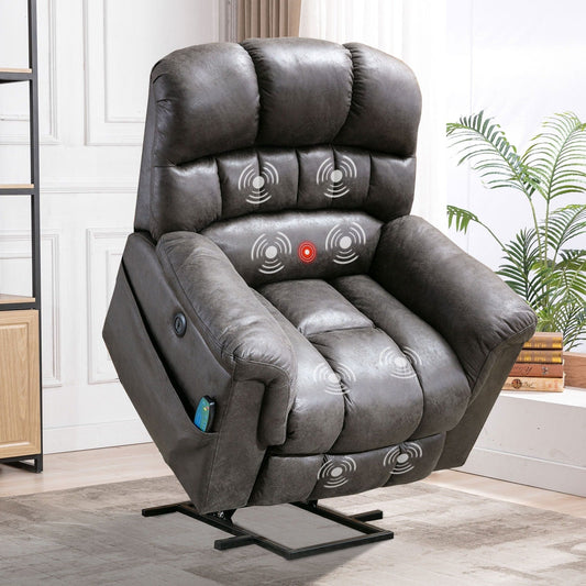 Fauteuil inclinable électrique surdimensionné de 42 po avec massage et chauffage