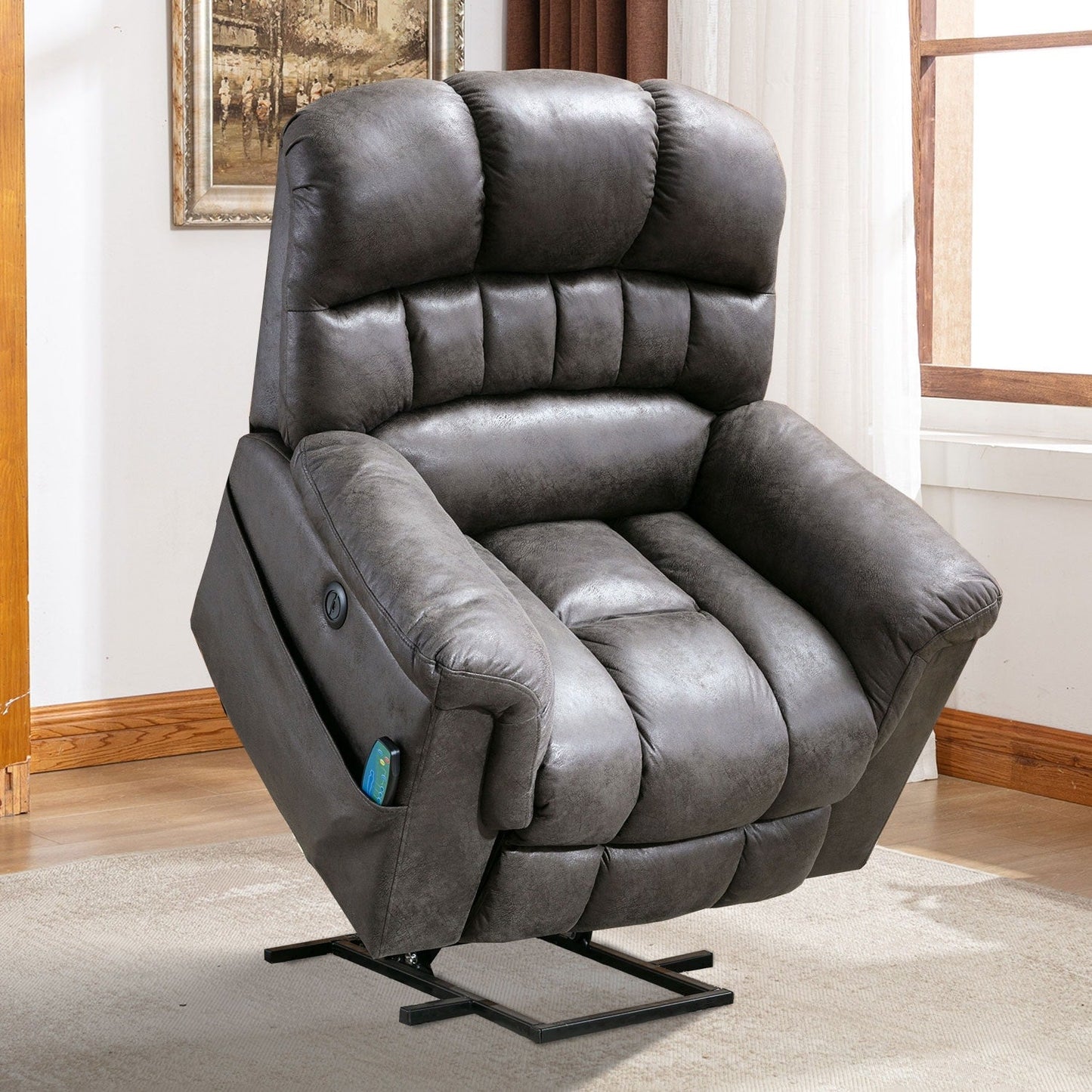 Fauteuil inclinable électrique surdimensionné de 42 po avec massage et chauffage